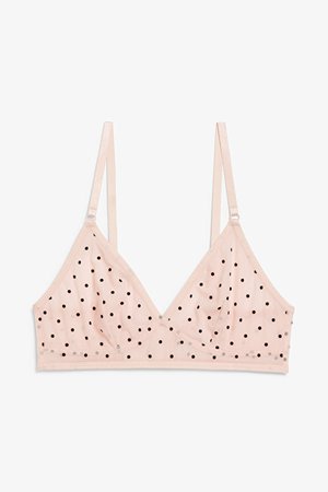 Sheer triangle bra - Pink - Underwear - Monki WW