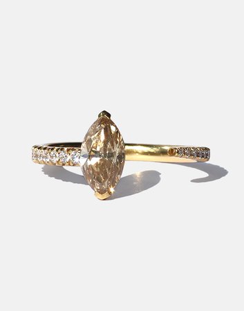 Champagne Marquise Crescendo Pavé Ring | Marissa Collections