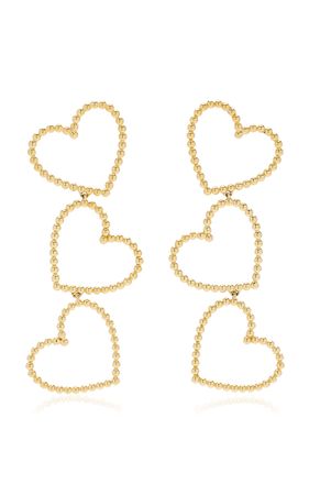Confetti Sweetheart 18k Yellow Gold Earrings By Briony Raymond | Moda Operandi