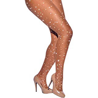Nude Women's Shimmer Tights Silk Reflections Control Top Pantyhose Sparkly  Rhinestone Sheer Stockings (Large, Nude) at  Women's Clothing store