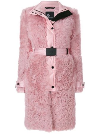Moncler Grenoble Shell Trim Shealing Coat 493051052675 Pink | Farfetch