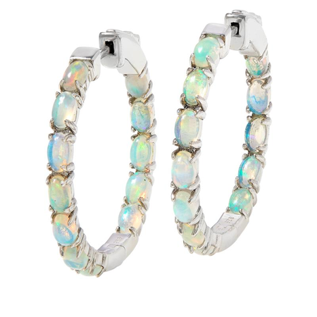 Opal gemstone earrings