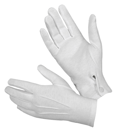 White Gloves - Nylon Stretch - Snap Close (Formal)