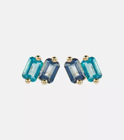 Suzanne Kalan - 14kt gold earrings with topaz | Mytheresa