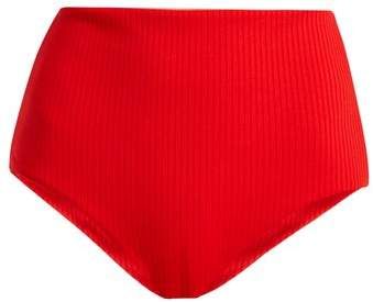 Lydia High Waisted Bikini Briefs - Womens - Red