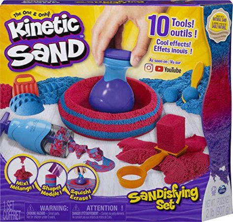 Amazon.com: Kinetic Sand, Sandisfying Set with 2lbs of Sand and 10 Tools, for Kids Aged 3 and up: Toys & Games