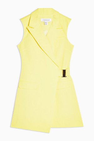 Yellow Belted Sleeveless Blazer | Topshop