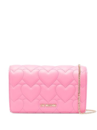 Love Moschino heart quilted faux leather crossbody bag