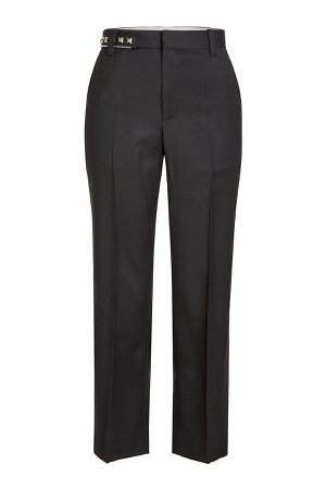 Cropped Wool Pants with Studded Waistline Gr. US 6