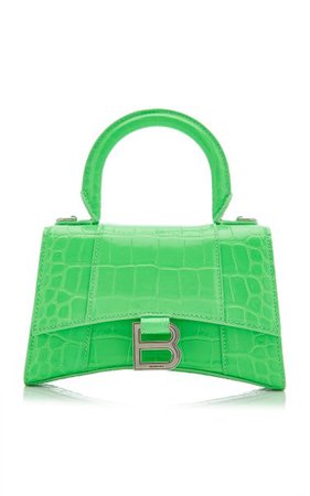 Hourglass Xs Croc-Effect Leather Bag By Balenciaga | Moda Operandi