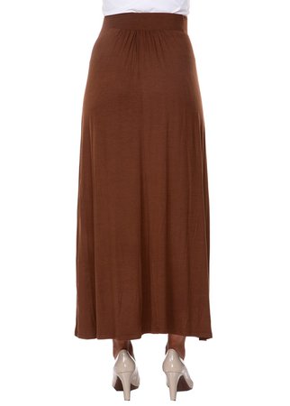 Maxi Skirt with Pockets - Brown | ModLi