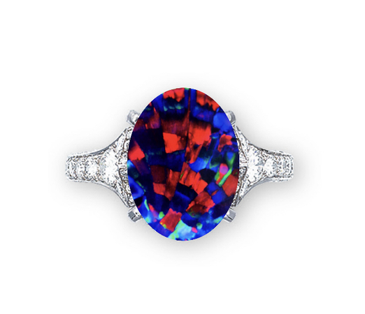 harlequin black opal ring