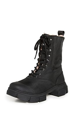 GANNI Shearling Lace Up Boots | SHOPBOP