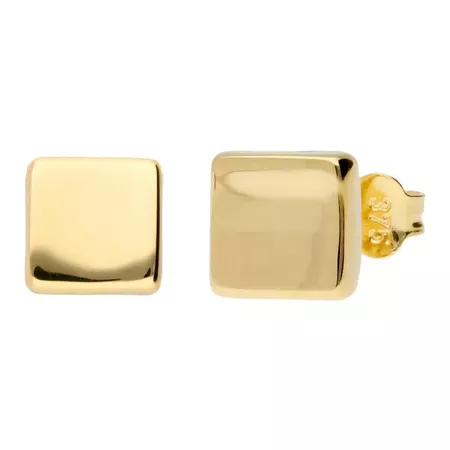 9ct Gold Contemporary Square Stud Earrings | Buy Online | Free and Fast UK Insured Delivery