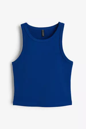 Ribbed vest top - Bright blue - Ladies | H&M