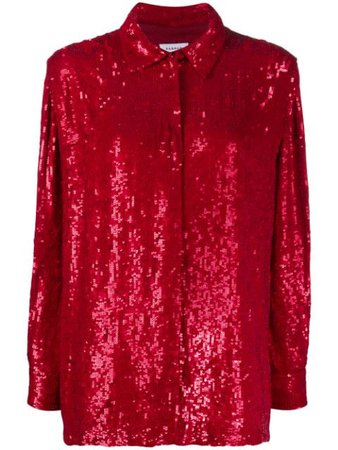 Red P.A.R.O.S.H. Gummy sequin shirt- Farfetch