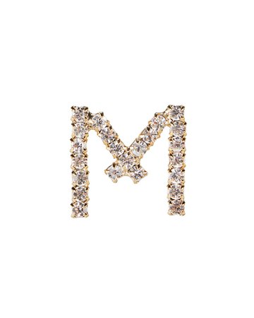 M Lettere Crystal Initial Earring