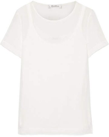 Layered Silk-georgette And Jersey Top - White