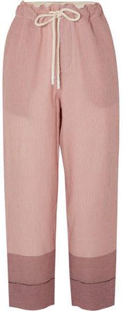 Net Sustain Striped Cotton-gauze Pants - Pink
