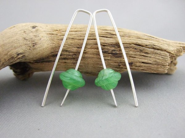 Green Saucer Earrings