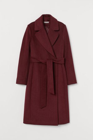 Wool-blend Coat - Burgundy - Ladies | H&M US