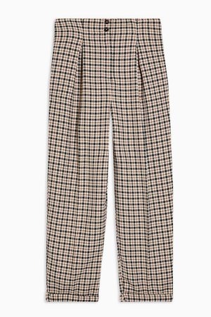 Check Ovoid Peg Trousers | Topshop
