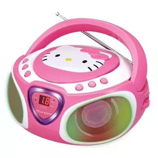 Hello Kitty Cd Boombox With Am/fm Stereo Radio And Led Light Show (kt2025) - Pink : Target
