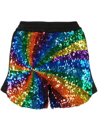 Manish Arora rainbow sequin shorts