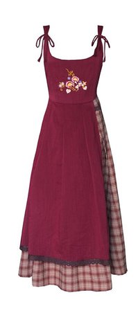 The Cottagecore Cottagecore Embroidered Overall Dress
