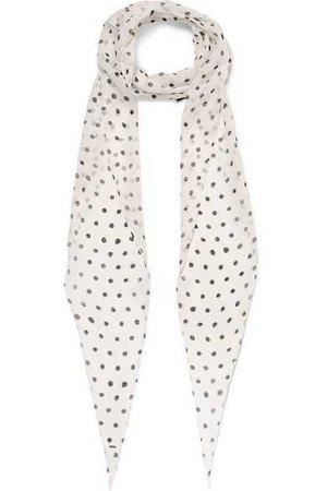Saint Laurent | Polka-dot silk-chiffon scarf | NET-A-PORTER.COM