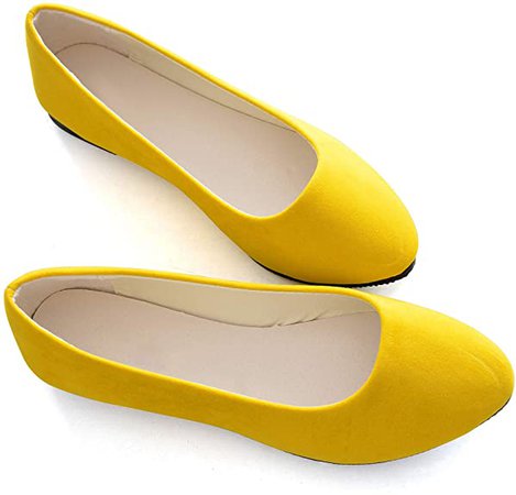 Amazon.com | Stunner Women Cute Slip-On Ballet Shoes Soft Solid Classic Pointed Toe Flats | Flats