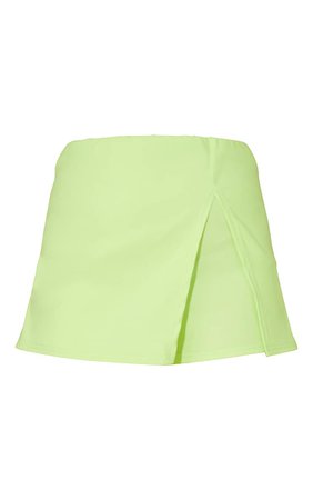 Lime Stretch Woven Wrap Front Skort | Co-Ords | PrettyLittleThing CA