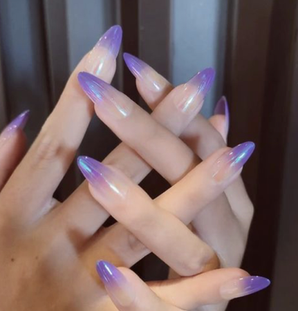 purple ombré angel aura nails