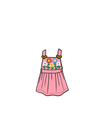 cartoon kids dress- boden flower overalls dress