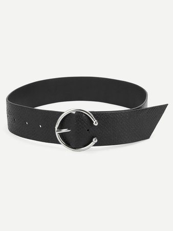 Ring Buckle Front PU Belt