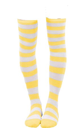 yellow striped tights