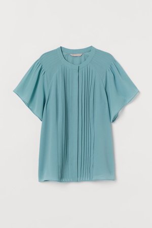 Pin-tuck Blouse - Turquoise - | H&M US