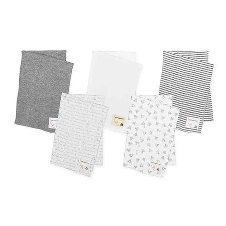 Burt's Bees Baby® 5-Pack Organic Cotton Burp Cloths in Grey | buybuy BABY