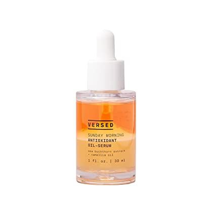 Amazon.com: Versed Sunday Morning Antioxidant Oil-Serum - Nourishing Facial Oil with Camellia Oil, Sea Buckthorn Extract and Vitamin E to Help Hydrate and Strengthen Skin Barrier - Vegan (1 fl oz) : Beauty & Personal Care