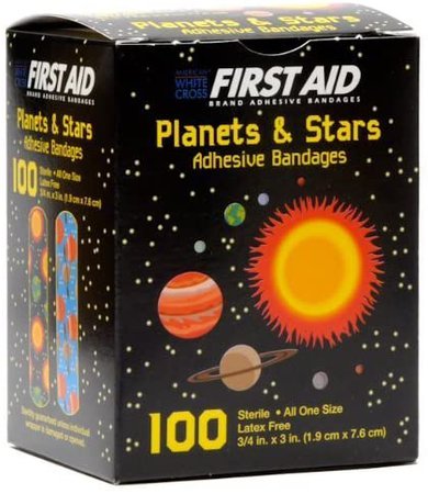 Amazon.com: First Aid Children's Adhesive Bandages: Planets and Stars 100 Per Box: Industrial & Scientific
