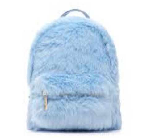 fluffy blue backpack