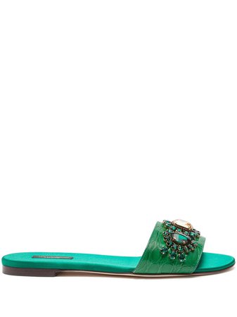 Dolce & Gabbana crystal embellished slide sandals