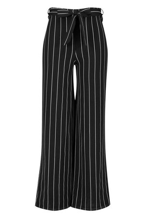 Plus Stripe High Waist Tailord Trousers | Boohoo