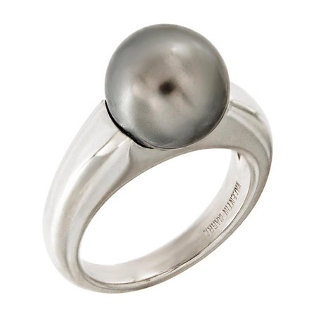 Valentin Magro Tahitian Pearl Ring in White Gold For Sale at 1stdibs