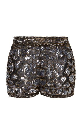 Bead Embroidered Shorts by Dundas