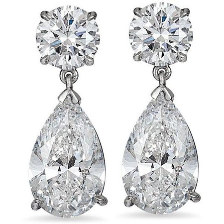 Pear-Shaped Diamond Hanging Earrings