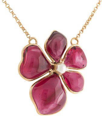 Mulberry Flower Garden leaf necklace red QN2315000J966 - Farfetch