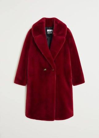 Maxi lapels faux-fur coat - Women | Mango USA