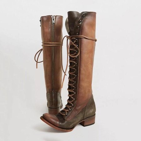Tall Brown Combat Boots