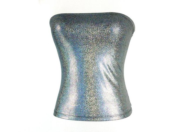 RESERVED // 90's Holographic Glitter Tube Top | Etsy
